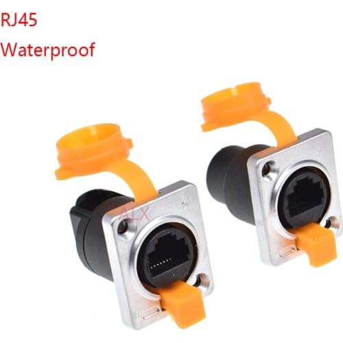 1PCS IP65 Waterproof RJ45 female socket panel mounting holder adapter RJ45 female to female Network Ethernet connector 8PIN 8P8C