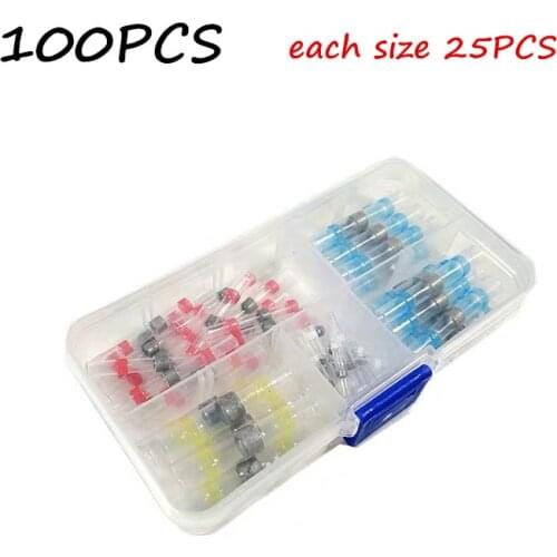 10-100Pcs Solder Seal Wire Connectors - Heat Shrink Solder Butt Connectors - Solder Connector Kit - Automotive Marine Insulated