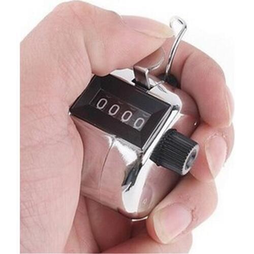 1200pcs/lot Chrome Counter 4-Digit Clicker Hand Tally Golf Free shipping