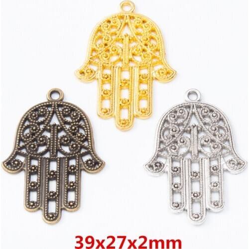 15 pieces of retro metal zinc alloy hand pendant for DIY handmade jewelry necklace making 7541