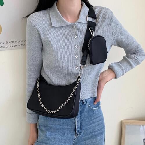 2 Pcs/set Bags For Women 2021 Female Designer Crossbody Bag Luxury Brand Ladies Hand Bags Chain Female Shoulder Bag Lady Bolsa
