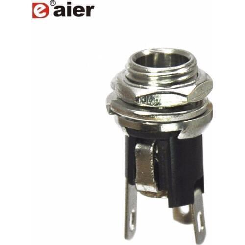 20PCS Metal Fillet Solder Terminals DC Power Jack Plug Adapter DC-025M 2.5mm x5.5mm 3 Pins Female Panel Mounting