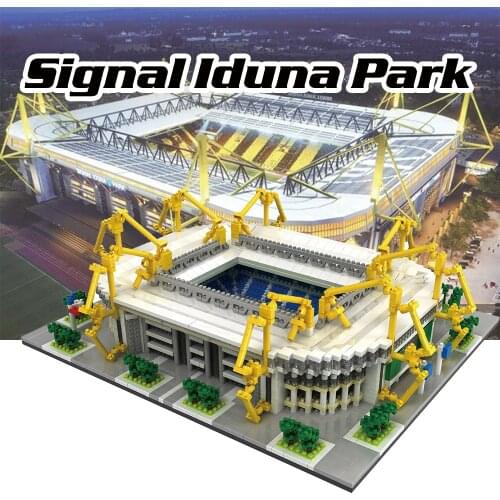 3800PCS 9912-4 Signal Iduna Park Football Stadium Atomic Building Blocks Kit Football Stadium Model 3800pcs Gift Toy for Kids