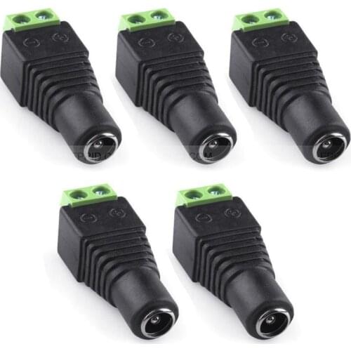 5pcs DC 5.5 x 2.1mm Power Female Jack Adapter Plug Connector for CCTV Camera LED