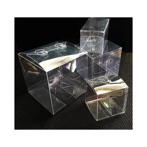 50pcs PVC Clear Transparent Candy Gift Box Birthday Wedding Favor Holder Chocolate Candy Boxes Event Sweet Candy Bags /Jewelry