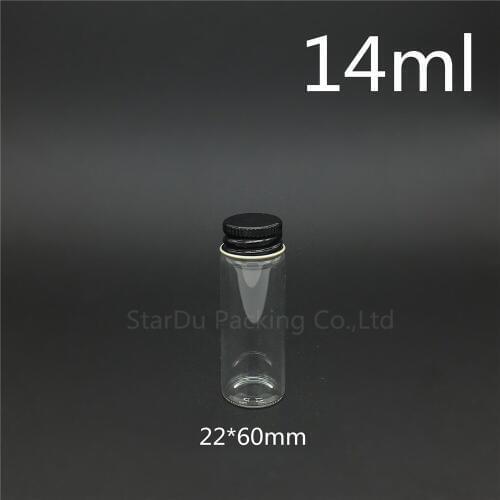 Free shipping 500pcs/lot diameter 22*60mm 14ml glass bottle screw cap for vinegar alcohol, carft/storage candy bottles