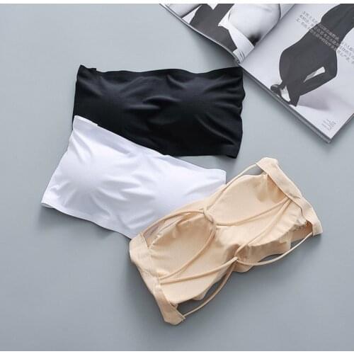 Wrapped Bra Invisable for Summer Ladies Tube Top Girls Strapless Ice Silk Women Lingerie Invisible Bra Bandeau Top Bandeau