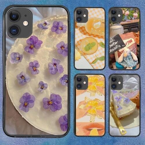 Flower Cake Realistic Phone Case For iphone 12 11 6 Mini Pro XS Max X XR 7 8 Plus Soft TPU Cover 12Pro 11Pro 12Mini