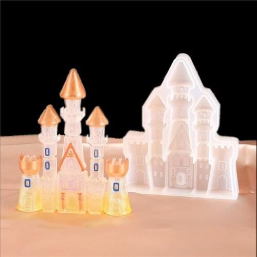 2 Styles Castle Silicone Molds Villa Christmas House UV Epoxy Resin Mold For DIY Crafts Home Decoration Tool Jewelry Making