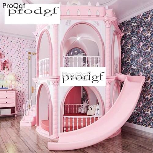 Prodgf 1Pcs A Set Castle pink world Children Bedroom Bed