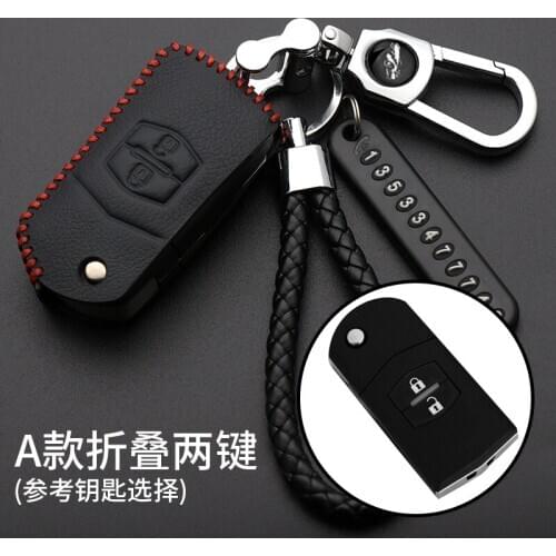 Leather Car Key Case Cover For Mazda 2 3 5 6 CX5 CX-5 M2 M3 M5 M6 Protection Key Shell Skin Bag Only case