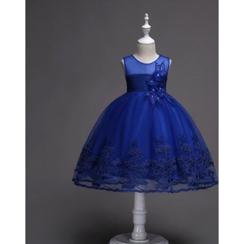 Summer Girl Lace Dress Tulle Teen Girl Party Dress Elegant Children Clothing Kids Dresses For Girls Princess Wedding Gown CA626