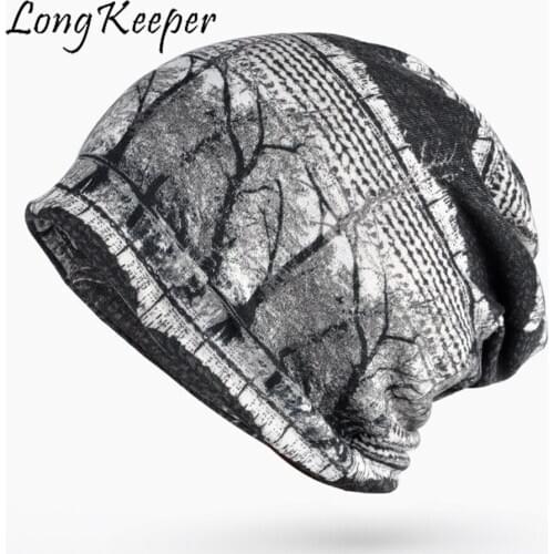 Longkeeper Fashion Women Beanies Headscarf 4 Use Turban Hat Winter Warm Headdress Caps Colorful Scarf Knitted Cotton Hat