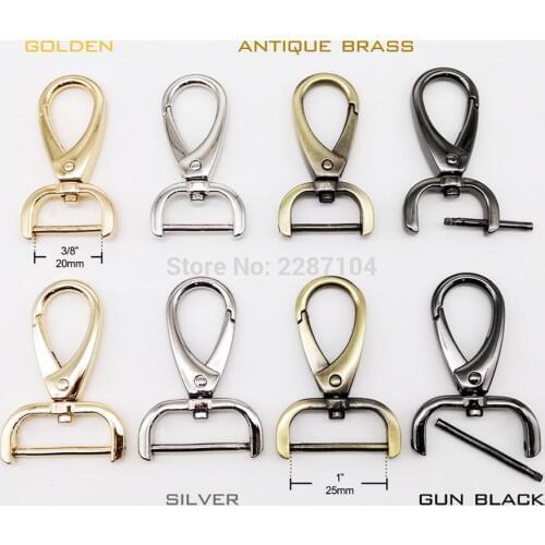 2pcs Metal Detachable Removable Swivel Leather Bag Handbag Shoulder Strap Belt Clasp Clip Buckle Dog Chain Collar Snap Trigger