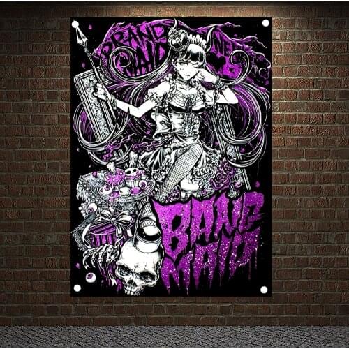 BABYMETAL Macabre Art Banners Scary Bloody Rock Band Metal Music Poster Cloth Flags Wall Stickers Canvas Painting Home Decor
