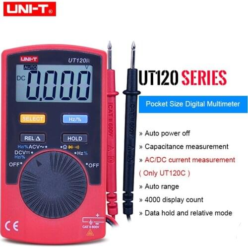Mini Digital Multimeter UNI-T UT120 Series Digital LCD Palm Size Auto Range Multimeter DC AC Pocket