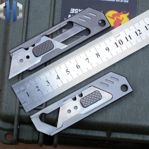 Screwless Titanium Alloy Art Knife Quick Release Mini Sharp Small EDC Multifunction Portable Open Box Knife