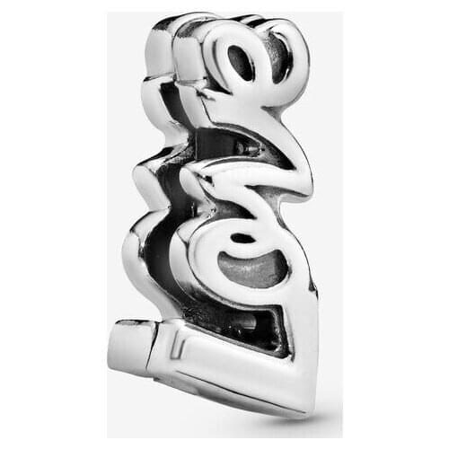Fashion 925 Sterling Silver Beads The “Love” Clip Charm Fit Original Pandora Bracelets Women DIY Jewelry