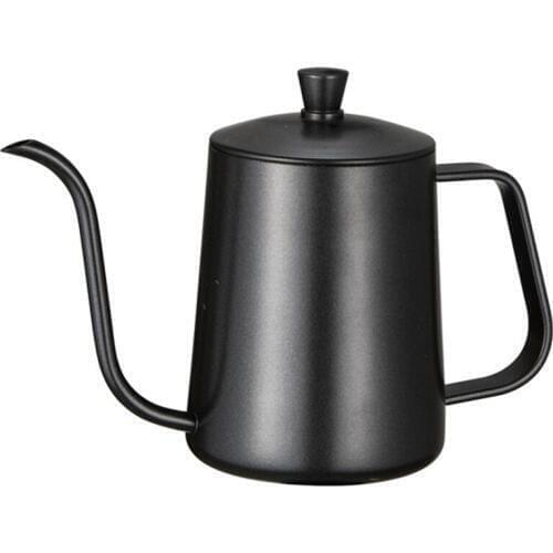 Stainless Steel Mounting Bracket Hand Punch Pot Coffee Pots With Lid Drip Gooseneck Spout Long Mouth Coffee Kettle Teapot- 600ml