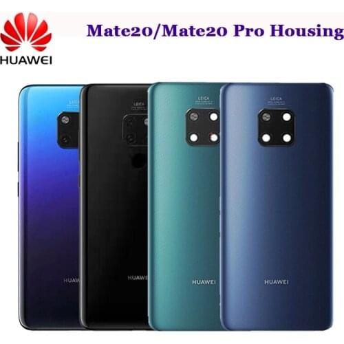 Original Huawei Mate 20 Pro Glass Back Housing Cover Rear Door Battery Case Repair Part For Huawei Mate20 + Camera Lens Frame
