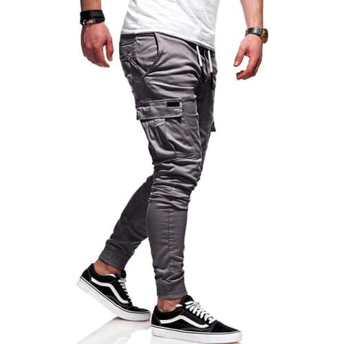 2021 Autumn Tether Tightness Jogging Pants Loose Fit Mens Sports Pants Fashionable pocket Leggings Street Style Casual