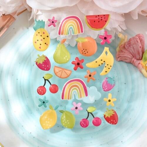 Panalisacraft Fruits cute Sprinkles Self- adhesive Enamel Dots Resin Sticker for Scrapbooking/ DIY Craft/ Card Making Decoration