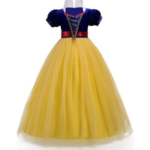 New Cosplay Princess Performance Dresses for Girls Spring Long Gown Tutu Birthday Party Kids Clothing Vestidos 2018