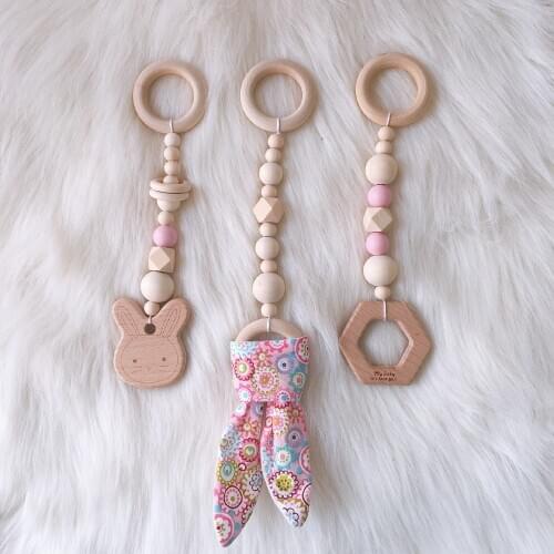 1-3Pcs/set Solid Wood Fitness Rack Pendant Children Room Decoration Infants Baby Gym Toy Hanging Decor Ornaments Teething Gifts