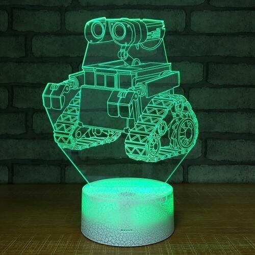 Factory Direct Sales Animation Led Usb 3d Light Tank Creative Gifts Led Lamp Colorful Remote Control Touch 3d Night Light