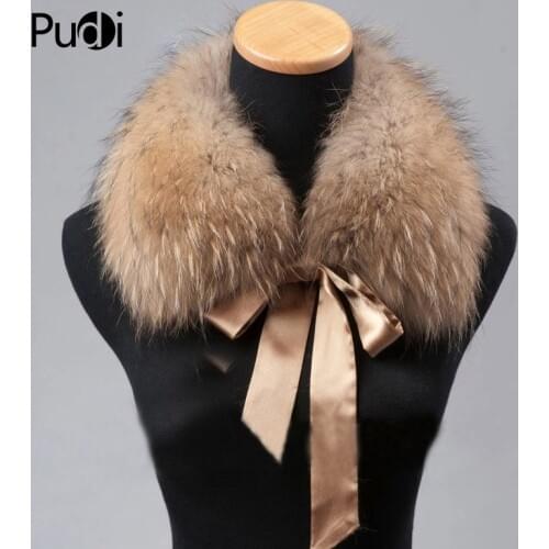 Pudi CLR009 the new women fur collar Genuine Winter Raccoon Fur Scarf Scarves Wrap Neck Warmer Shawl Collar