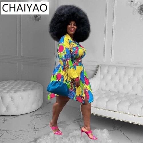 QY5078 Wholesale Items Autumn Winter Dress 2021 Womens Fashion Casual Sexy Printed Shirt Multicolor Womens Dress