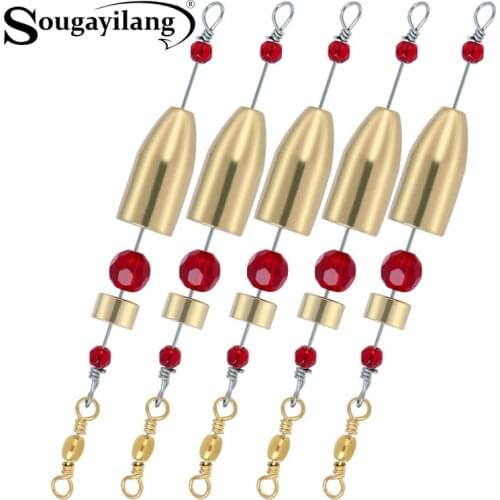 Sougayilang Fishing Carolina Ready Rig Brass Fishing Swivel Ring Connector High Quality Fishing Gear Tackle Tools