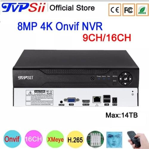 5MP Hi3536D Audio XMeye H.265+ 16CH 16 Channel Face Detection Onvif WIFI CCTV DVR NVR System Surveillance Video Recorder
