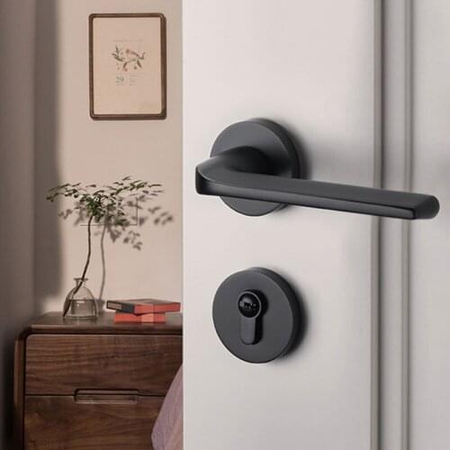 Modern Home Mute Security Door Lock Zinc Alloy Interior Door Handle Lock Hotel Split Mechanical Lock Furniture Hardware Supplies