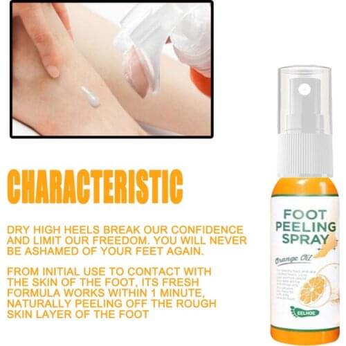 Foot Peeling Spray Cleansing Antimicrobial Natural Orange Podiatry Spray Pedicure Hands Dead Skin Exfoliator Foot Care TSLM1
