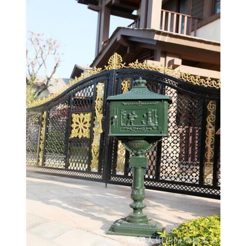 Upright Mailbox Postbox Mail Box Wall Mount Metal Post Letters Box Rustic Country Cast Iron Mail Box