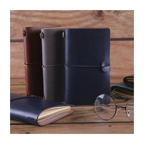 Vintage Travelers Notebook A6 Leather Notebooks And Journals Kraft Paper Blank Notebook Small Travel Journal Diary Book