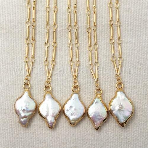 WT-N831 10pcs Wholesale High quality Pearl Necklace & Pendant for Women Gift,Random Shape Charm Pearl Necklace