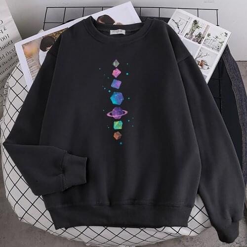 Heavenly Body Colored Meteorite Print Hoody Female Hip Hop Crewneck Sweatshirt Fashion Casual Hoodie Autumn Warm Clothing Unisex