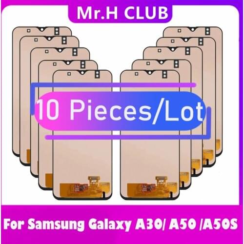 10 Piece/Lot incell For Samsung Galaxy A30 A50 A50S LCD Display Touch Screen Frame Assembly For samsung A305 A505 A507