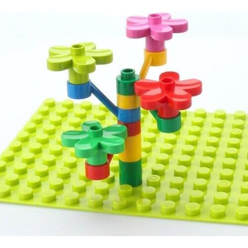 1x1 Thick Round Bricks High & Low Brackets Flower Pillars Accessories Scenes Big Size Building Blocks Kids DIY Toys 10PCS/Lot