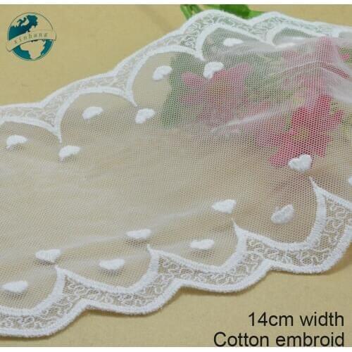 3yards 7cm white lace cotton embroidery lace french lace ribbon fabric guipure diy trims warp knitting sewing Accessories3043