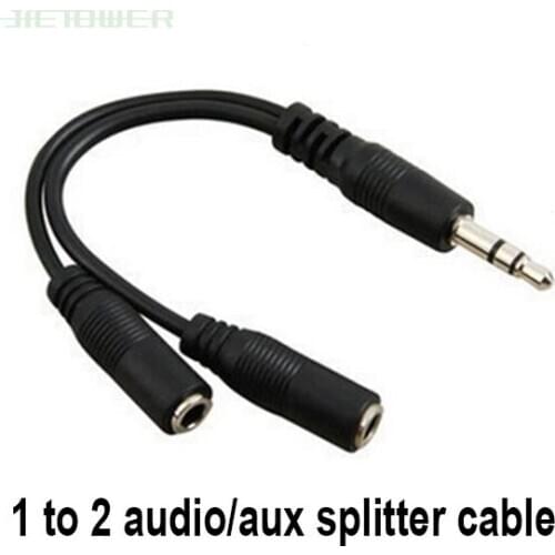 3.5mm Male Splits Two 3.5mm Female Headphone Audio Adapter Cable Professional Audio Line Hot Sell 300pcs/lot