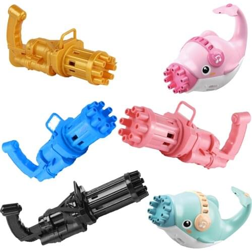 Automatic Gatling Bubble Gun Dolphin Summer Toys Soap Bubble Bath Toy Bubble Machine Outdoor Toys For Children Wedding Bubble