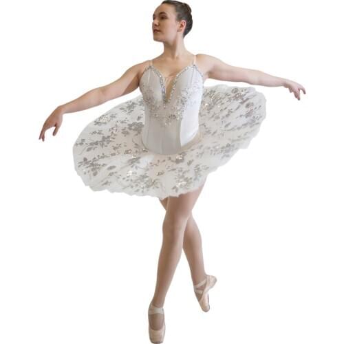 White Velvet Camisole Leotard Ballet Dance Pancake Tutus Professional Performance Ballet Tutus for Ladies and Girls
