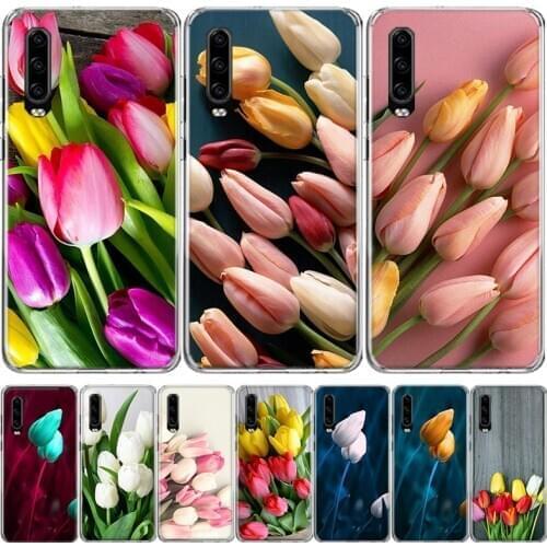 Flower tulip Phone Case For Huawei Mate 30 20 10 P40 P30 P20 P10 Pro Lite P Smart Z Plus 2019 2018 Cover Coque