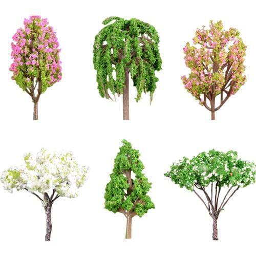 6pcs Ornaments Simulation Resin Cute DIY Plant Ornament Tree Plant Ornament Succulent Decor for Garden Home