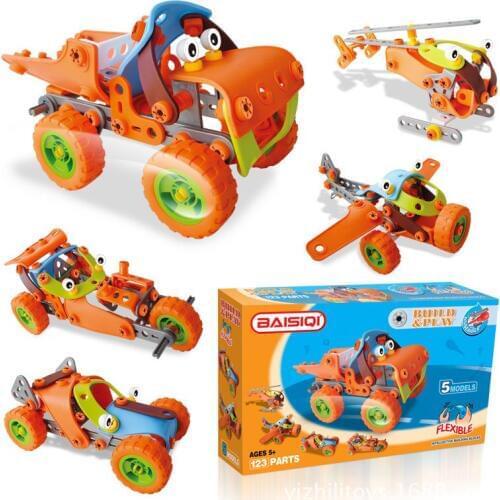 Childrens Intelligent Assembly Building Block Desktop Toy and Screw Nut Assembly Hand-eye Coordination Deformation Model Gift