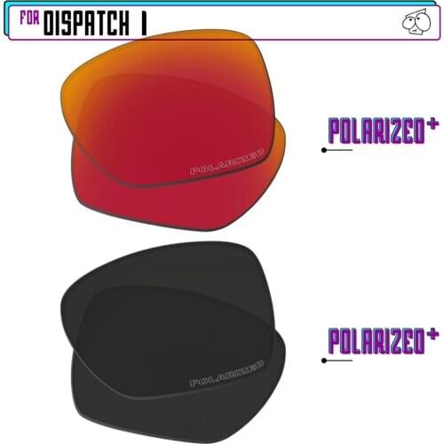 EZReplace Polarized Replacement Lenses for - Oakley Dispatch 1 Sunglasses - BlackPPlus-RedPPlus