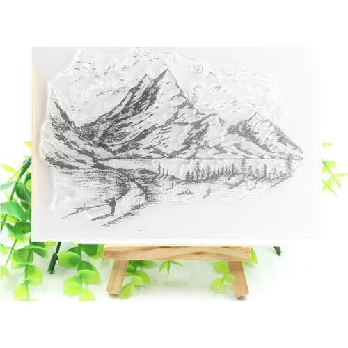 Mountain Transparent Clear Silicone Stamps for DIY Scrapbooking/Card Making/Kids Crafts Fun Decoration Supplies